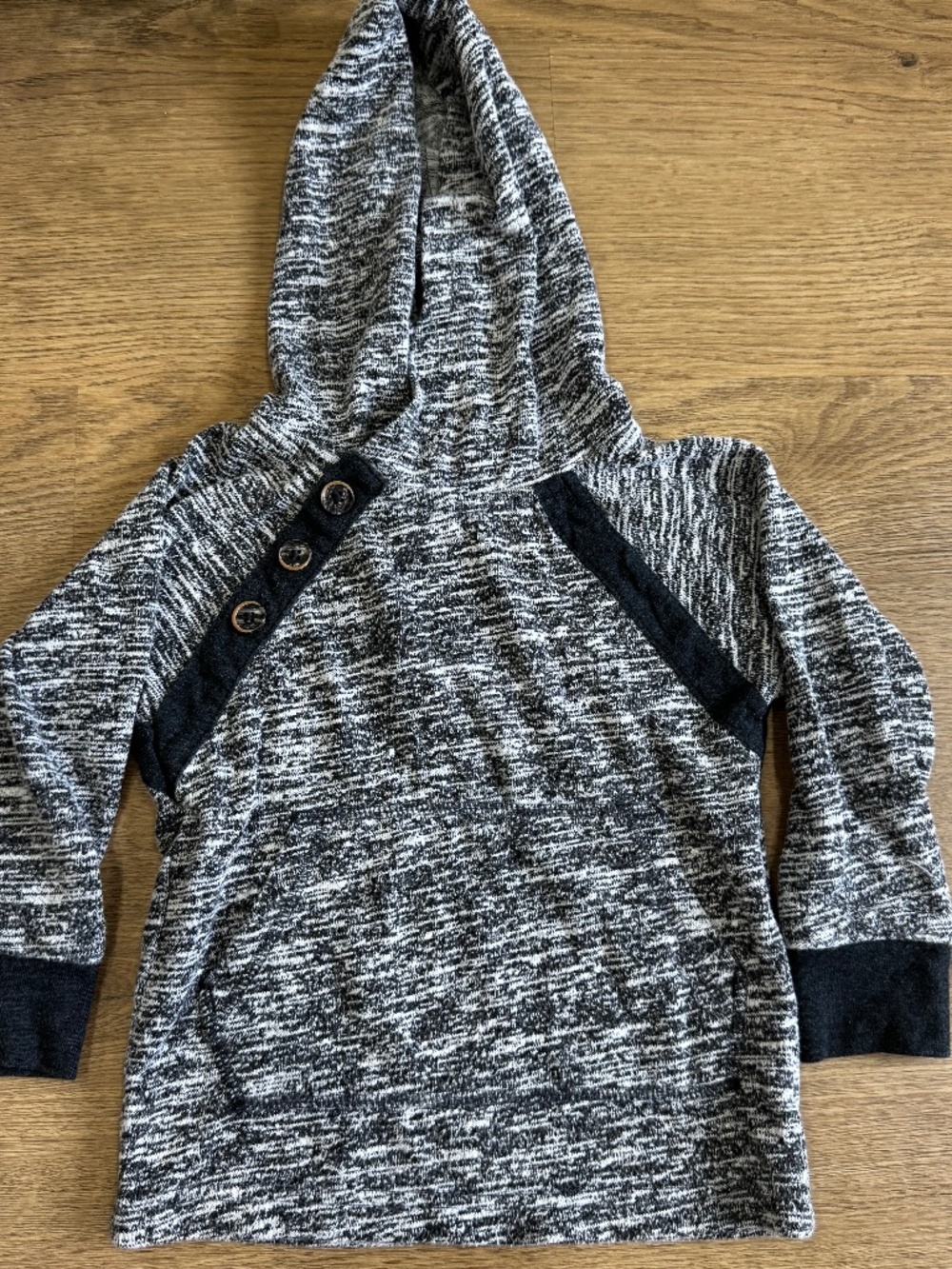 Cat & Jack Toddler 2T Black Gray Marled Hooded Pullover